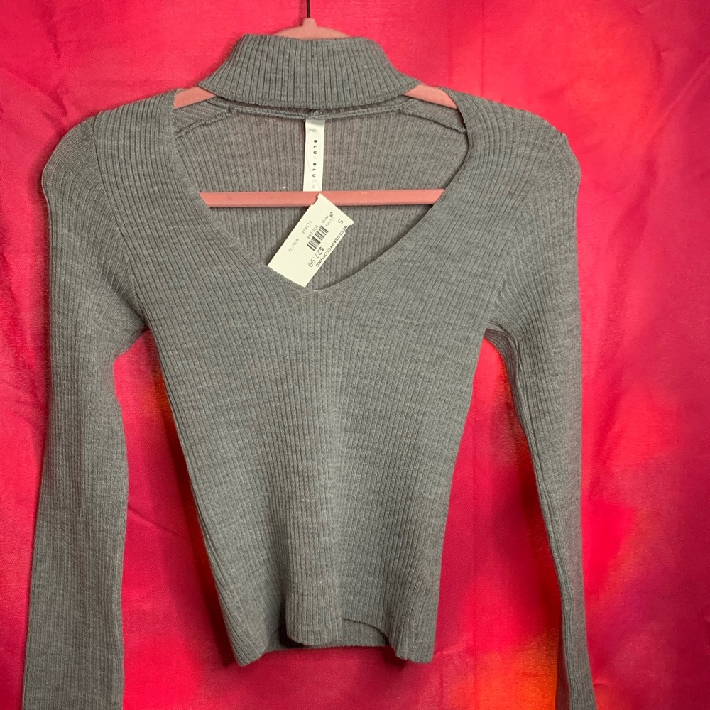 Blue Blush Grey Sweater